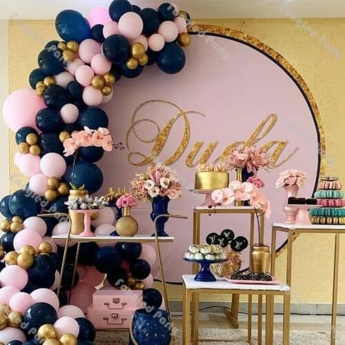 121pcs Navy Blue Balloon Garland Baby Pink Gold Baby Shower Balloons Birthday Party Valentines Day Wedding Anniversary Decor