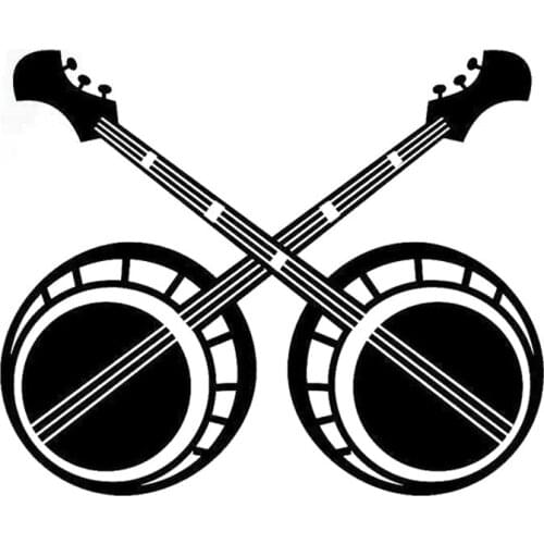 17cm*14cm Banjo Bluegrass Vinyl Decal Car Accessories Stickers Decor Black/Silver S3-4953