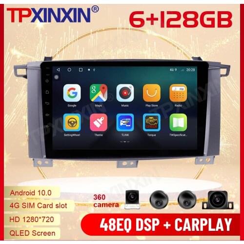 2 Din Carplay Android Radio Receiver Multimedia For Toyota Land Cruiser LC100 2002 2003 2004 2005 2006 2007 Recorder Head Unit