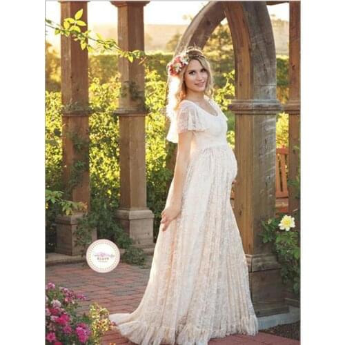 2020 Plus Size 4XL Summer Lace Maternity Pregnancy Dresses Women Clothes for Pregnant Maternity photography Long dress Gravida