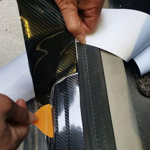 3/5/7/10cm Carbon Fiber Car Door Sill Sticker Scratch Proof Moulding Strip Car Sticker Protector Door Edge Protective Black