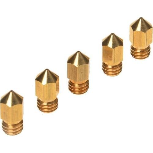 5pcs/lot 3D Printer Nozzle Size 0.4mm For 1.75mm ABS PLA Filament Extruder Print Head Brass Nozzle MK8 Makerbot