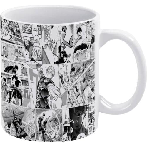 Haikyuu Manga Collage White Mug Ceramic Mug Creative Mug Haikyuu Manga Anime Manga Wall Aesthetic Collage Weeb Hinata Kageyama