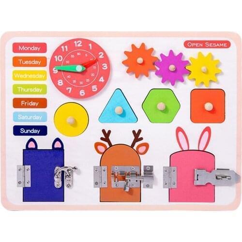 Children Montessori Educational Wooden Toys Children Busyboard Math Childrens Wooden Preschool Toy BusyBoard Toddler