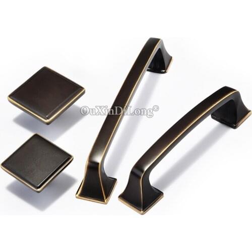 Elegant 10PCS European Solid Brass Kitchen Cabinet Pull Handles Cupboard Wardrobe Drawer Cabinet Door Handles Furniture Hardware