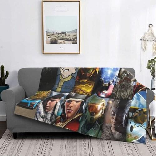 Gamer Electronic Blanket Fleece Autumn/Winter Kids Video Games Breathable Warm Throw Blanket for Bed Office Rug Piece