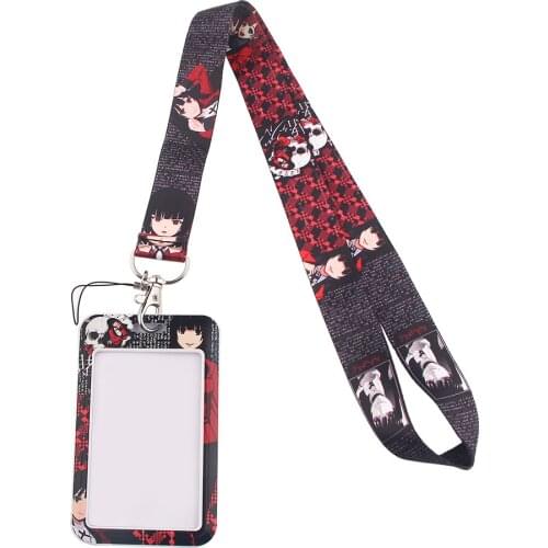 JF477 New Fashion Cartoon Anime Abyss Lanyard Credit Card ID Holder Bag Student Women Travel Card Cover Badge Car Keychain