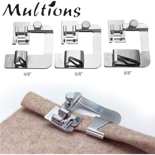 1Pc Domestic Sewing Machine Foot Presser 4/8 6/8 8/8 Rolled Hem Feet Set Crimping Presser Household Sewing Machine Accessories