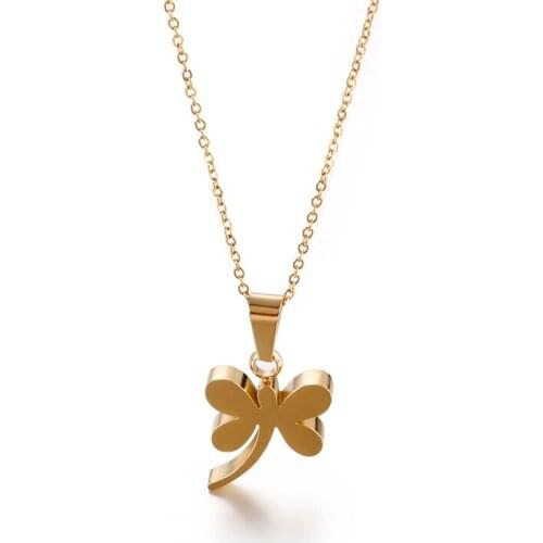 New Arrival Dragonfly Pendant Necklaces Popular Titanium Steel Jewelry Gift For Woman Never Fade Drop Shipping