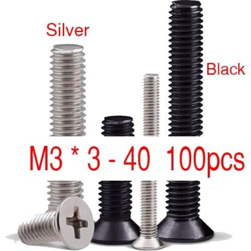 Factory wholesales 100pcs GB819 Metric Thread flat head cross Countersunk head screw 3-50 MM Free shipping