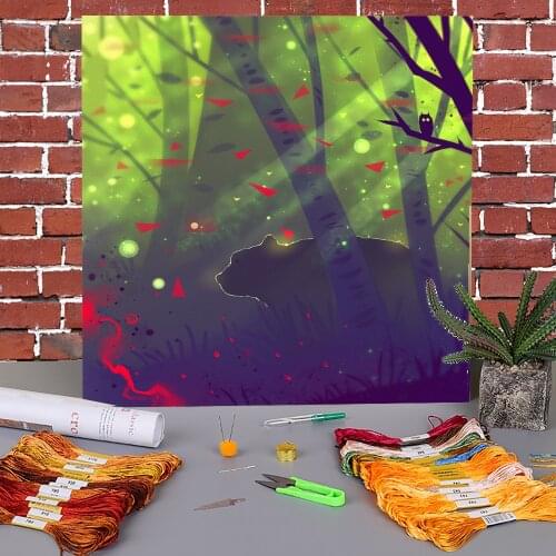 Scenery 10 Min Work Printed Water-Soluble Canvas 11CT Cross Stitch Patterns Embroidery DMC Threads Craft Painting Needle