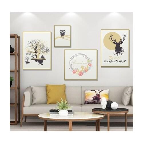 Nordic Style Posters Wall Sticker Photo Frame Wall Pictures For Living Room Sofa Background Wall Decoration Prints Wall Art