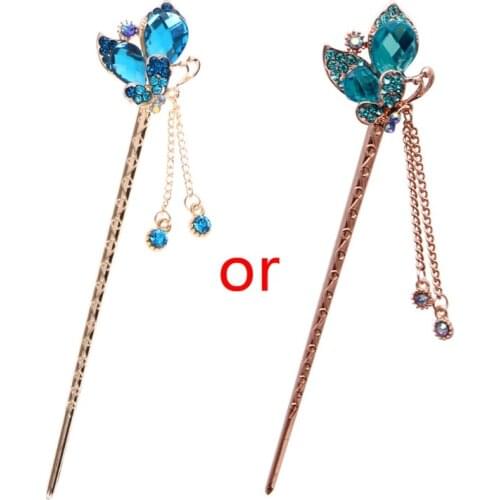 Various Fashion Women Elegant Bobby Pin Colorful Hairpin Rhinestone Hair Stick