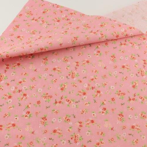 Pink Floral Cotton Fabric Patchwork Home Textile Quilting Bedding Decoration Teramila Fabrics Clothing Sewing Cloth Crafts
