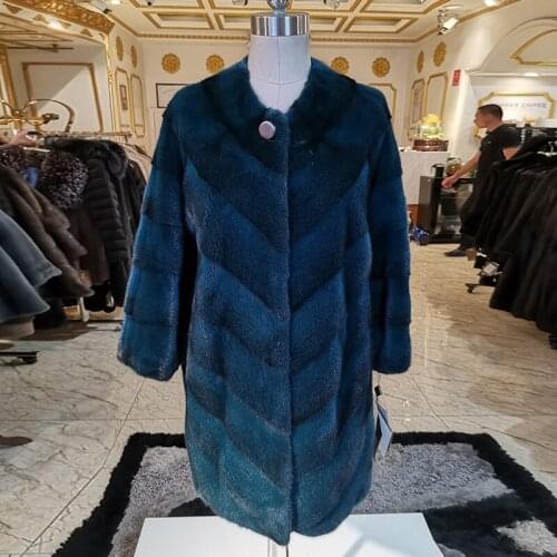 2020 Bat sleeve mink fur coat Stitching mink coat fashion women fur coat High-end brand coat women WINTER PALACE