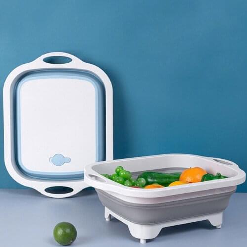 Kitchen Chopping Block Foldable Cutting Board Kitchen Chopping Boards Washing Basket Drain Kitchen Organizer Food Chopping Plate