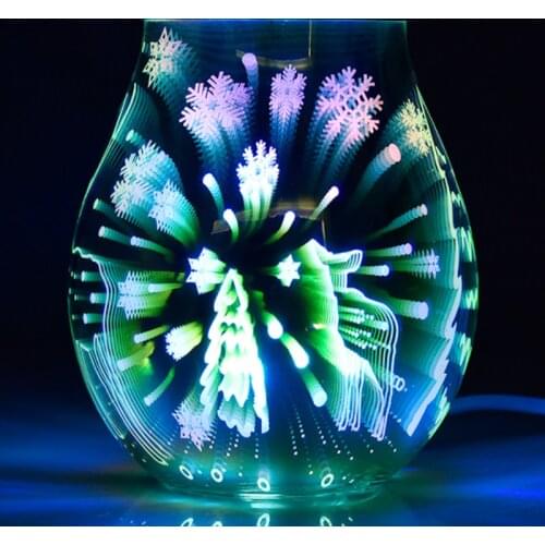 3D Glass Colorful Color Changing Fragrance Lamp Aromatherapy Furnace Small Night Lamp