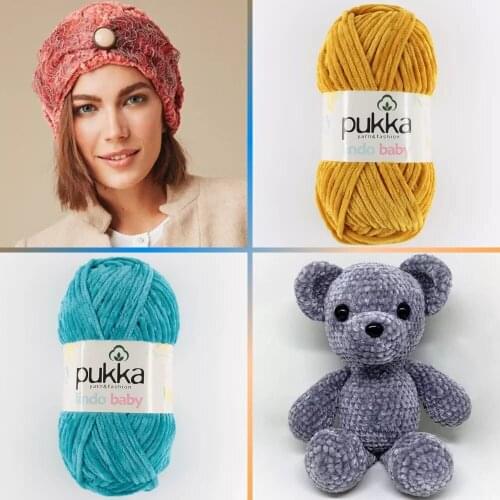 Polyester Knitted Yarn - 39 Color Options - 120 Meters (100gr) - Pukka Lindo Baby - Hobby Materials - Scarves - Cardigan - Sweater - Blouse - Vest - Home Textile - Beret - Hat - Amigurumi - DIY