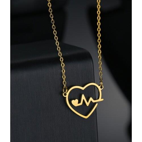 YWSHK High Polished Stainless Steel Stethoscope Heart Shape Necklaces for Momen Girl Nurse Lover Glamour Gift A Drop Shipping