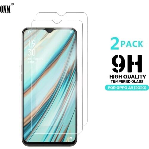 2 Pcs Tempered Glass For Oppo A9 2020 Glass Screen Protector 2.5D 9H Premium Tempered Glass For Oppo A9 2020 Protective Film