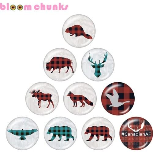 Animal Christmas 10pcs mixed 12mm/18mm/20mm/25mm Round photo glass cabochon jewelry flat back Making findings S5536