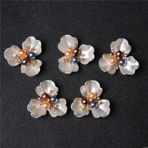 10 Pc Three Colors Pearls Petal Flower 36*40 mm Natural Shell Craft Flower Shell For DIY Making Jewelry Women Necklace Bracelet