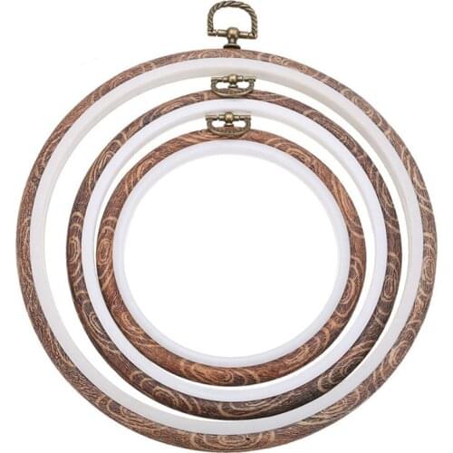 5 Size Embroidery Hoops Frame Cross Stitch Hoop Ring Imitated Wood Circle Set Embroidery Frame For DIY Threads Cross Stitch Tool