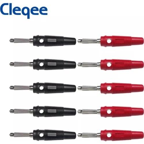Cleqee P3008 10PCS 4mm Copper Banana Plug Jack For Speaker Amplifier Test Probes Connector