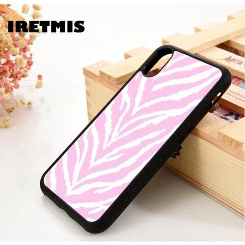 Iretmis 5 5S SE 6 6S TPU Silicone Rubber Phone Case Cover for iPhone 7 8 Plus X Xs 11 12 MINI Pro Max XR Pink Tiger Animal Skin