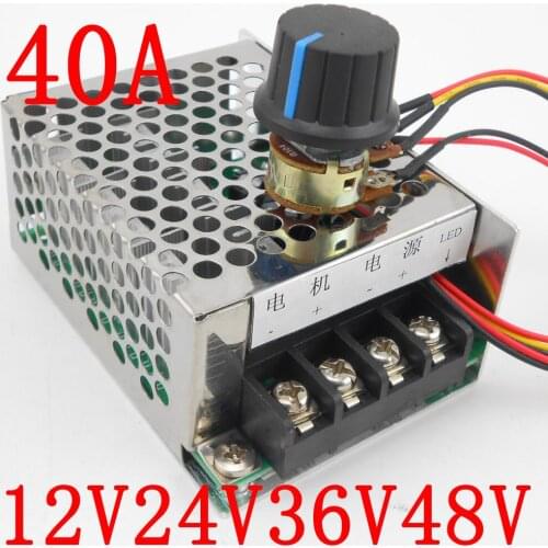 DC 9V-60V 40A 2000W Pulse Width Modulator, Powerful PWM, DC 12V, 24V, 36V, 48V brush Motor Speed Regulator Controller