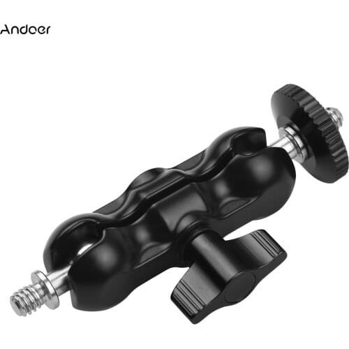 Andoer Articulating Friction Arm Monitor Mount with Double Ballhead Standard Camera Monitor Microphone Video Rig LED Light