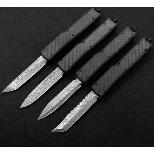 UT70 carbon fiber damascus tactical Survival xmas gift Knife Camping Hunting Pocket hiking EDC knives