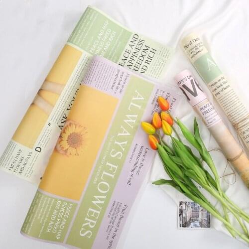 New Flower Packaging Newspaper Yearning Life English Newspaper Flower Shop Floral Packaging Flower Materials 20pcs