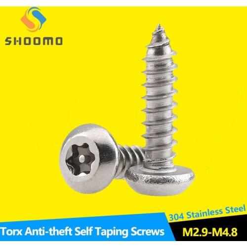 Tamper Proof Security Button Head Screws Round Pan Head Self Tapping Screw Torx Anti-theft Security Screw 304 Stainless Steel