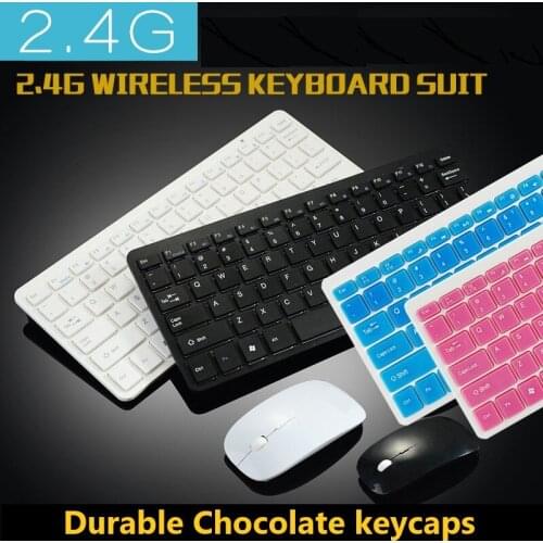 XQ Mini Portable 2.4G Wireless Keyboard Mouse Set High Quality Chocolate Keycap Keyboard Office Computer Gaming Keyboard Mouse