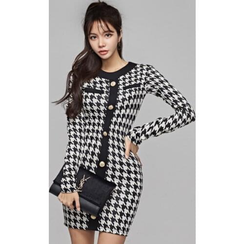 Korean Style Women Dress Fashion Button Office Lady Dress Long Sleeve Elegant Vestido Slim Mini Dresses Sexy Pencil Dress Lady