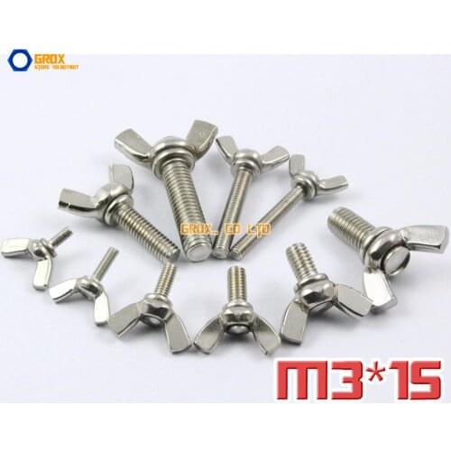 10 Pieces M3 x 15mm 304 Stainless Steel Wing Bolt Butterfly Screw Bolt