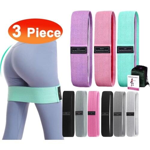 3PCS/Lot Fitness Rubber Band Elastic Yoga Resistance Bands Set Hip Circle Expander Bands Gym Fitness Booty Band Home Workout