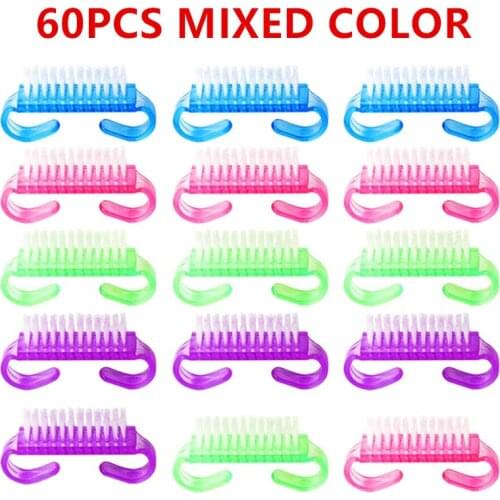 60Pcs Nail Brush Fingernail Brushes Cleaning Remove Dust Powderfor Toes and Nails Cleaner, Pedicure Brushes for Men and Women