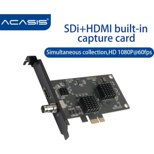 Acasis Dual-Channel SDI/HDMI-compatible HD PCIE Capture Card Switch Game Live Broadcast PS4/NS Camera SLR 4k Recording Vmix