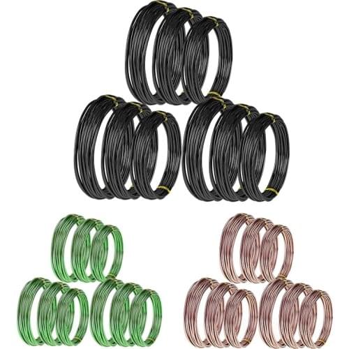 Promotion! 9 Rolls Bonsai Wires Anodized Aluminum Bonsai Training Wire with 3 Sizes (1.0 Mm,1.5 Mm,2.0 Mm),Total 147 Feet