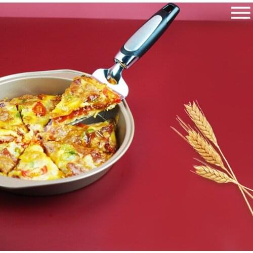 American Stainless Steel Pizza Spatula Triangular Cone Serrated Knife Cheese Pancake Pie Knife Kitchen Baking Tools Accessories