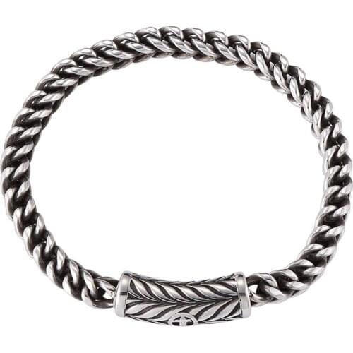 6mm Stainless Steel Curb Cuban Fashion Link Chain Bracelet for Men Punk Rock Male Jewelry Silver Color Charm Bangles Gift GS0059