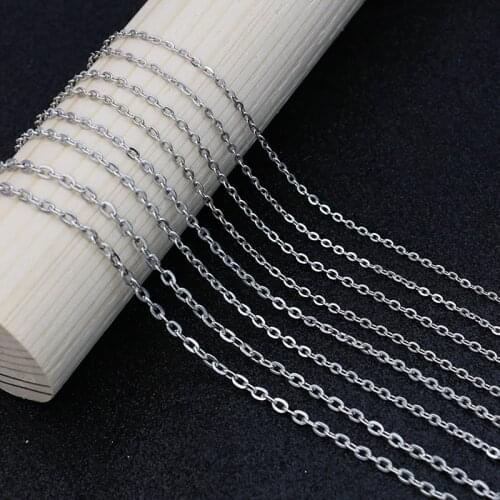 2mm 2.5mm 3mm 3. 4mm Width Antique Silver Color Flat Cable Chain for Jewelry Making Oval Bulk Chain for Necklace Bracelet 5m/lot