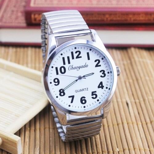 2021 Old Men Women Couples Watches Flexible Elastic Strap Fashion Simple Large Digital Stainless Steel Electronic Wristwatches