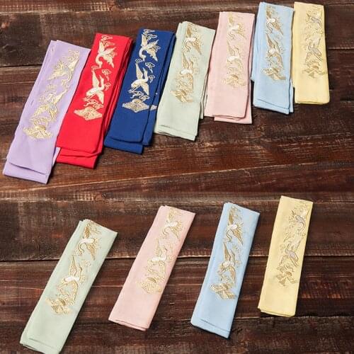 Double-sided embroidery embroidered hair band Han elements Chinese wind crane hair band accessories for men and women