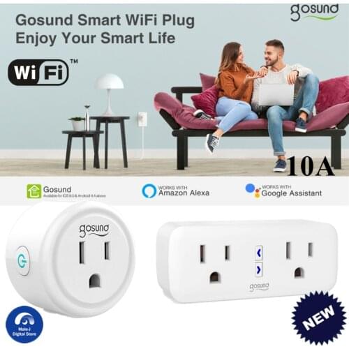 Gosund WP2/3 WIFI Mini Smart Plug 10A Smart Home Wireless Outlet Socket Via Smart life App US Compatible with Alexa Google Home