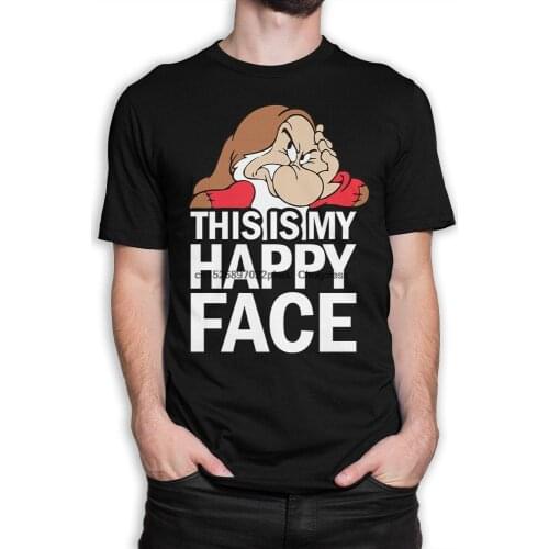 Grumpy Dwarf Snow White T Shirt This Is My Happy Face Tee Womens and Mens Sizes