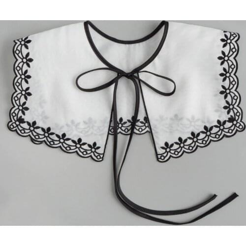 Palace Style Fake Collar Organza Shawl Sweater Decorative Lace Collar White Chiffon Fake Collar Lace Collar Applique