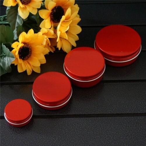 15/30/50/60g empty red round small aluminum box metal tin cans DIY cream refillable jar tea Aluminum Pot empty red containers